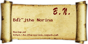 Bőjthe Norina névjegykártya